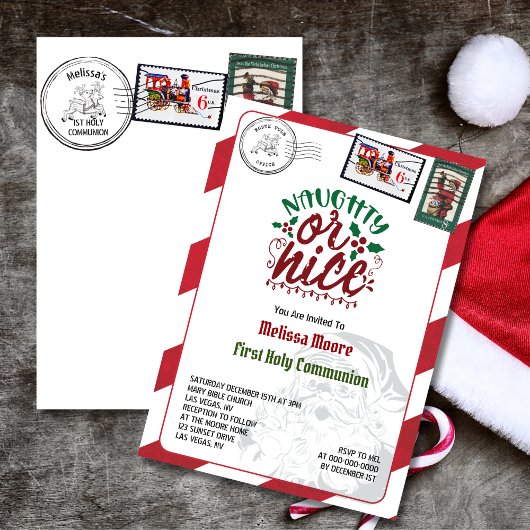 Naught or nice Santas Letter North Pole Einladung