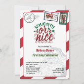 Naught or nice Santas Letter North Pole Einladung (Vorderseite)