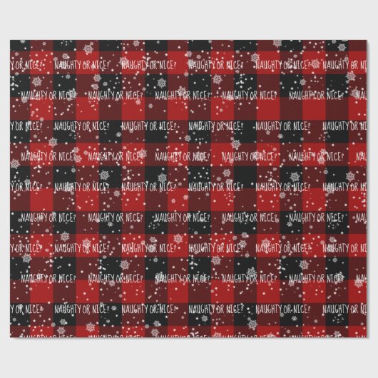 NAUGHTER ODER SCHÖNER Text auf Kariert Geschenkpapier (Flach)