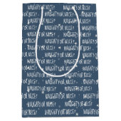 NAUGHTER ODER SCHÖNER Text auf Sternen Mittlere Geschenktüte (Vorderseite)