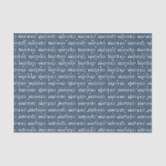 NAUGHTER ODER SCHÖNER Text auf Sternen und Schnee Seidenpapier (Vorderseite)