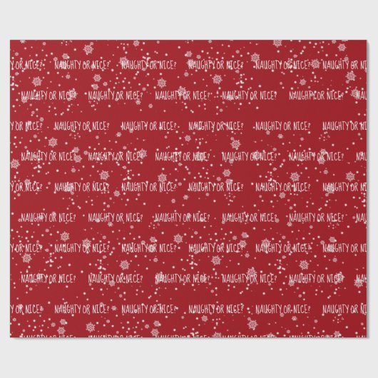 NAUGHTER ODER SCHÖNER Text in Schneeflocken Geschenkpapier (Flach)