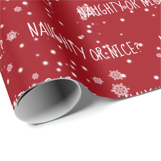 NAUGHTER ODER SCHÖNER Text in Schneeflocken Geschenkpapier (Rolleneckpunkt)