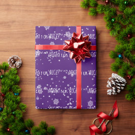 NAUGHTER ODER SCHÖNER Text in Schneeflocken Geschenkpapier