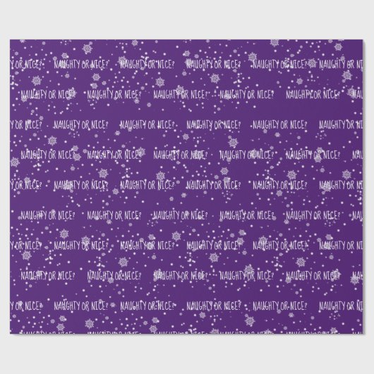 NAUGHTER ODER SCHÖNER Text in Schneeflocken Geschenkpapier (Flach)