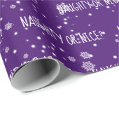 NAUGHTER ODER SCHÖNER Text in Schneeflocken Geschenkpapier (Rolleneckpunkt)