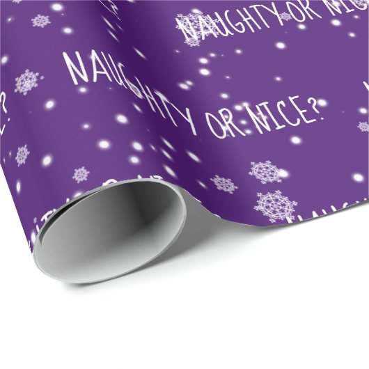 NAUGHTER ODER SCHÖNER Text in Schneeflocken Geschenkpapier (Rolleneckpunkt)