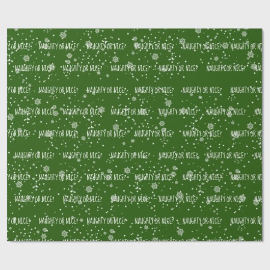 NAUGHTER ODER SCHÖNER Text in Schneeflocken Geschenkpapier (Flach)