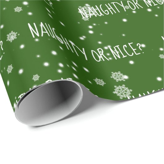 NAUGHTER ODER SCHÖNER Text in Schneeflocken Geschenkpapier (Rolleneckpunkt)