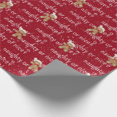 NAUGHTER ODER SCHÖNER Text mit Lebkuchenmann Geschenkpapier (Ecke)