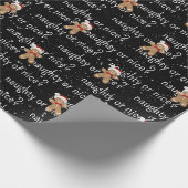 NAUGHTER ODER SCHÖNER Text mit Lebkuchenmann Geschenkpapier (Ecke)