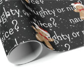 NAUGHTER ODER SCHÖNER Text mit Lebkuchenmann Geschenkpapier (Rolleneckpunkt)