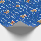 NAUGHTER ODER SCHÖNER Text mit Lebkuchenmann Geschenkpapier (Ecke)