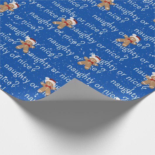 NAUGHTER ODER SCHÖNER Text mit Lebkuchenmann Geschenkpapier (Ecke)