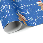 NAUGHTER ODER SCHÖNER Text mit Lebkuchenmann Geschenkpapier (Rolleneckpunkt)