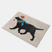 Naughty aber Nice Black Labrador Weihnachten Fußmatte (Schrägansicht)