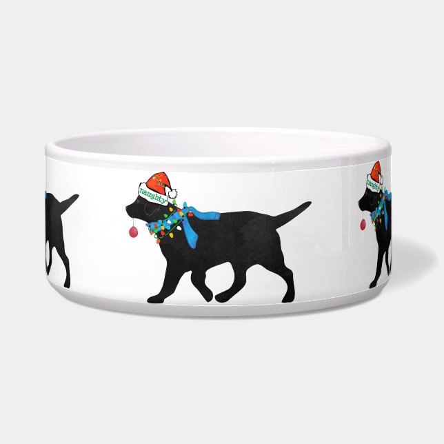 Naughty aber Nice Black Labrador Weihnachten Napf (Vorderseite)