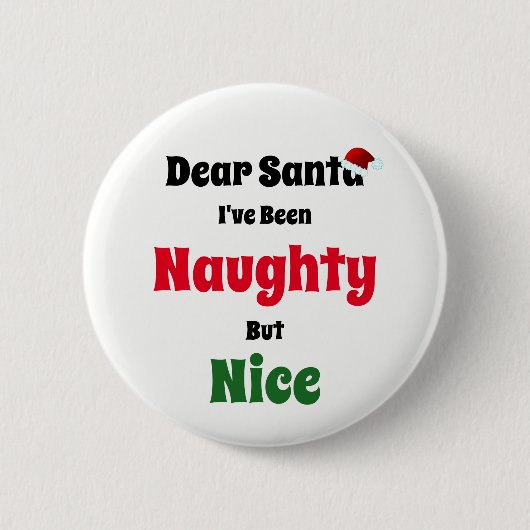 Naughty aber Nice Christmas Button (Vorderseite)