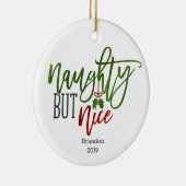 Naughty aber Nice Personalisiert Keramik Ornament (Rechts)