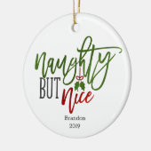 Naughty aber Nice Personalisiert Keramik Ornament (Links)