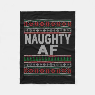 Naughty Af Ugge Weihnachtskrüater S für Paare Fleecedecke