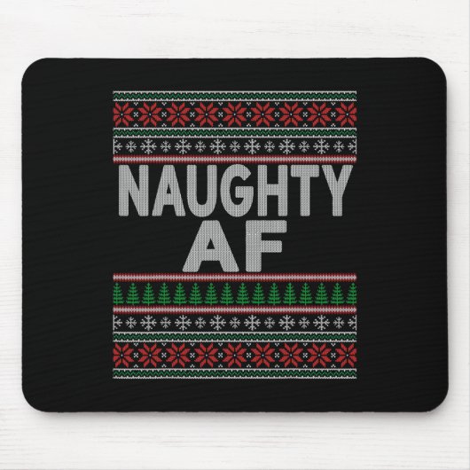 Naughty Af Ugge Weihnachtskrüater S für Paare Mousepad (Vorne)