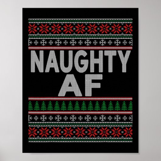Naughty Af Ugge Weihnachtskrüater S für Paare Poster (Vorne)