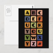 Naughty Alphabets benutzerdefinierte Postkarte (Vorne/Hinten)
