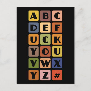 Naughty Alphabets benutzerdefinierte Postkarte