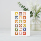 Naughty Alphabets benutzerdefinierte Postkarte (Stehend Vorderseite)