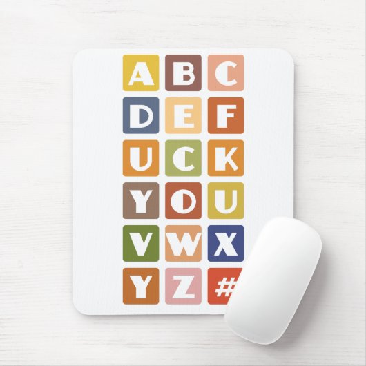 Naughty Alphabets mousepad (Mit Mouse)