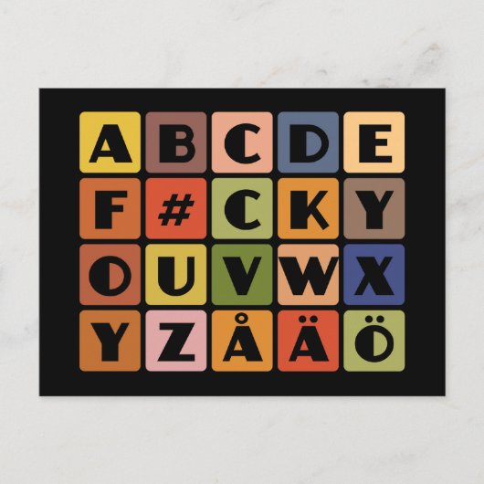 Naughty Alphabets Postkarte (Vorderseite)