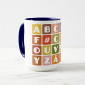 Naughty Alphabets Tasse - wählen Sie Stil & Farbe (Vorderseite Links)