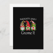 Naughty And I Gnome It Christmas Pajamas Gnomes Fu Einladung (Vorne/Hinten)