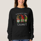 Naughty and I Gnome It Christmas Pajamas Gnomes  X Sweatshirt (Vorderseite)
