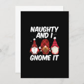 Naughty And I Gnome It Nordic Gnomes Christmas Nau Einladung (Vorne/Hinten)