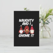 Naughty And I Gnome It Nordic Gnomes Christmas Nau Einladung (Stehend Vorderseite)