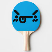 Naughty Angry Face Blue Ping Pong Paddle Tischtennis Schläger (Vorderseite)
