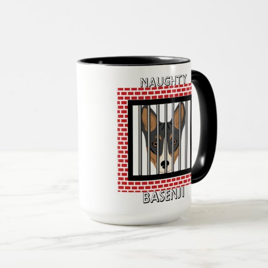 Naughty Basenji Funny Dog Tasse (VorderseiteRechts)