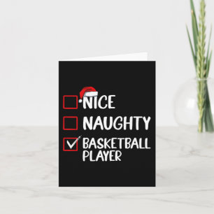 Naughty Basketball Spieler Weihnachtsliste Vorher Karte