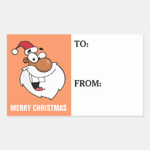 Naughty Black Santa Claus Geschenksticker Rechteckiger Aufkleber