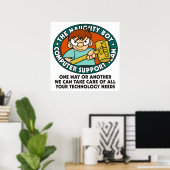 Naughty Boy Computer Tech Poster (Heimbüro)