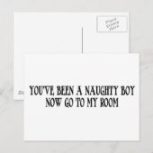 NAUGHTY BOY POSTKARTE (Vorne/Hinten)
