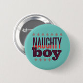 Naughty Boy Weihnachten hässlich Sweater Geschenk Button (Vorne & Hinten)