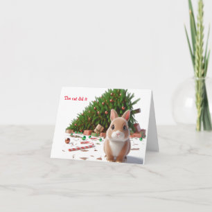 Naughty Bunny Christmas Karte