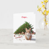 Naughty Bunny Christmas Karte (Gelbe Blume)