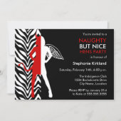 Naughty but Nice Hens Party / Junggeselinnen-Absch Einladung (Vorderseite)