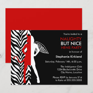 Naughty but Nice Hens Party / Junggeselinnen-Absch Einladung