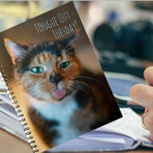 Naughty Calico Cat Tongue Out Notebook Notizblock