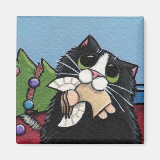 Naughty Cat auf Christmas Magnet (Vorne)